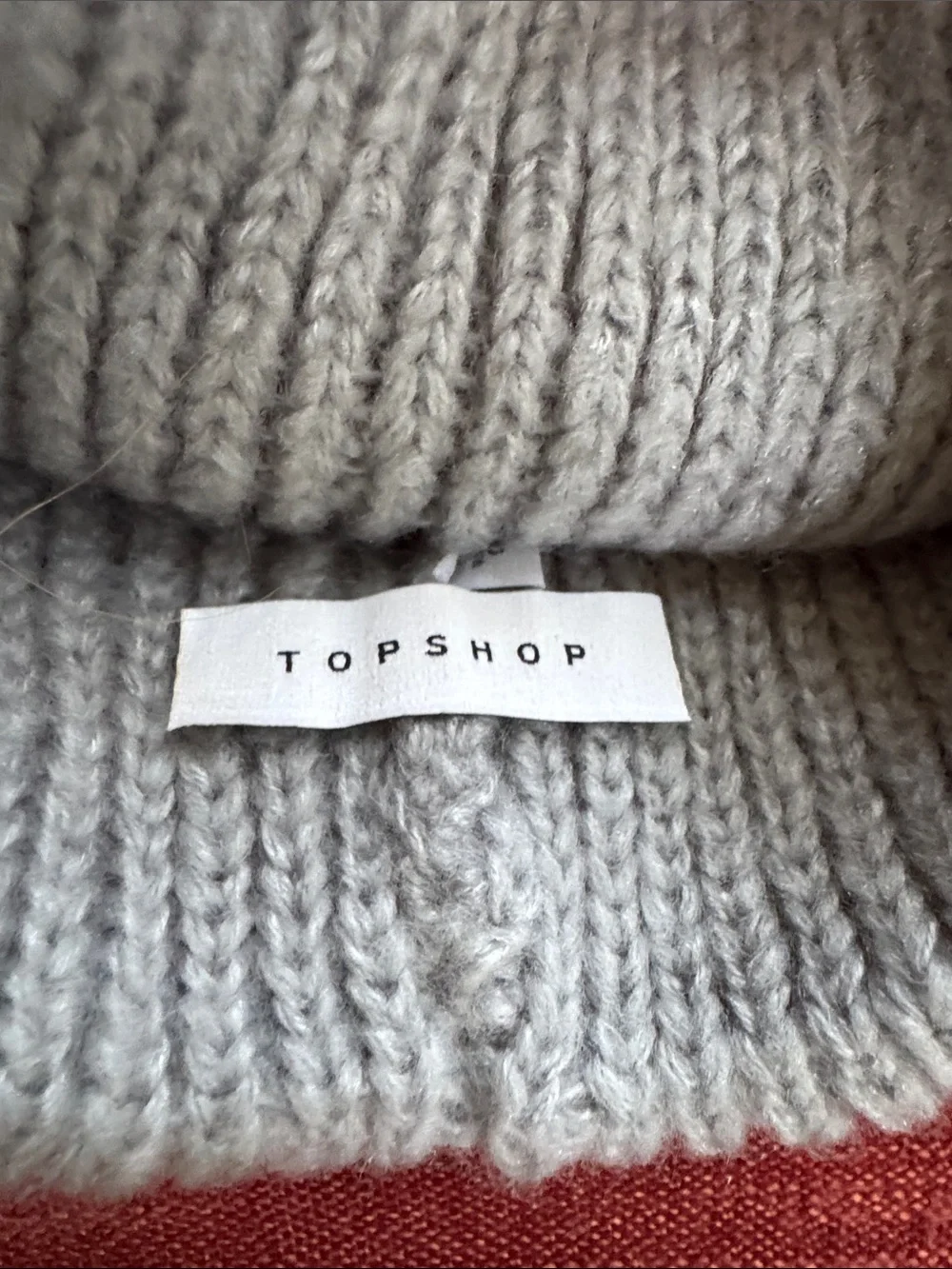 Topshop Light Gray Knit Pom Pom Beanie